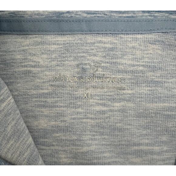 Vineyard Vines Men's Heathered Blue 1/4 Zip Pullover Long Sleeve Lightweight Siz - Picture 4 of 9